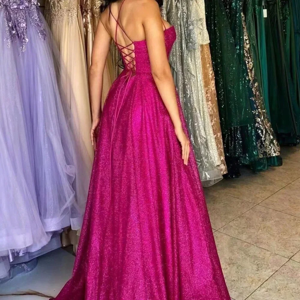 Rose Red Elegant Women's Sleeveless Dress